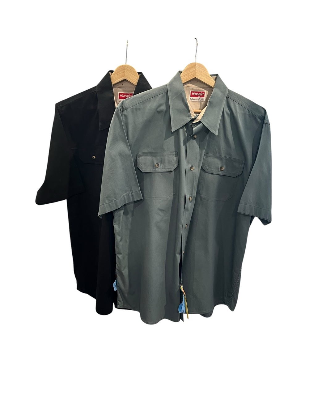 Wrangler Premium Quality Short Sleeve Button Up Shirt Lot Large Workwear